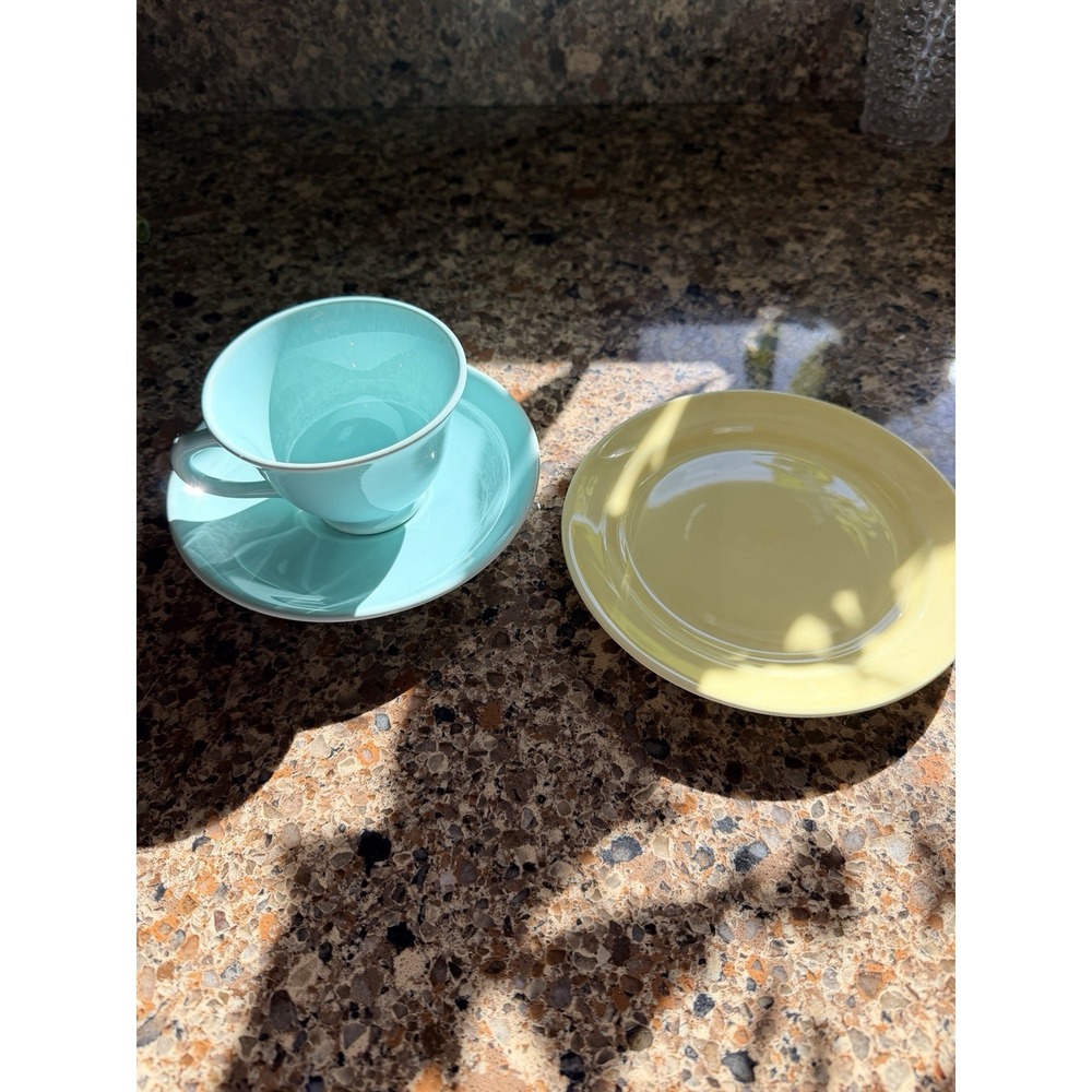 Vintage Lu Ray Pastels Tea Cup, Saucer & Dessert Plate Excellent
